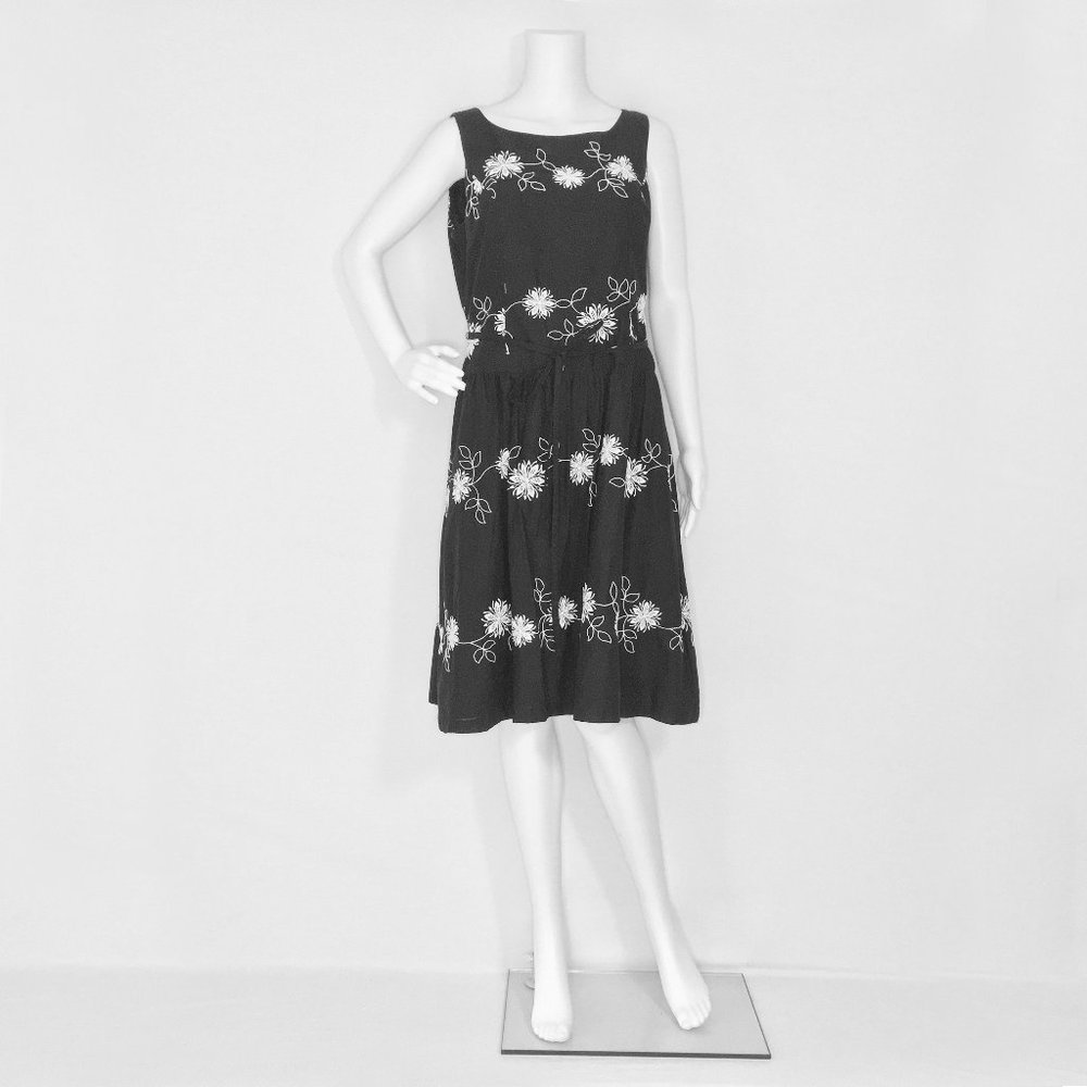 Evan Picone Black Floral Dress